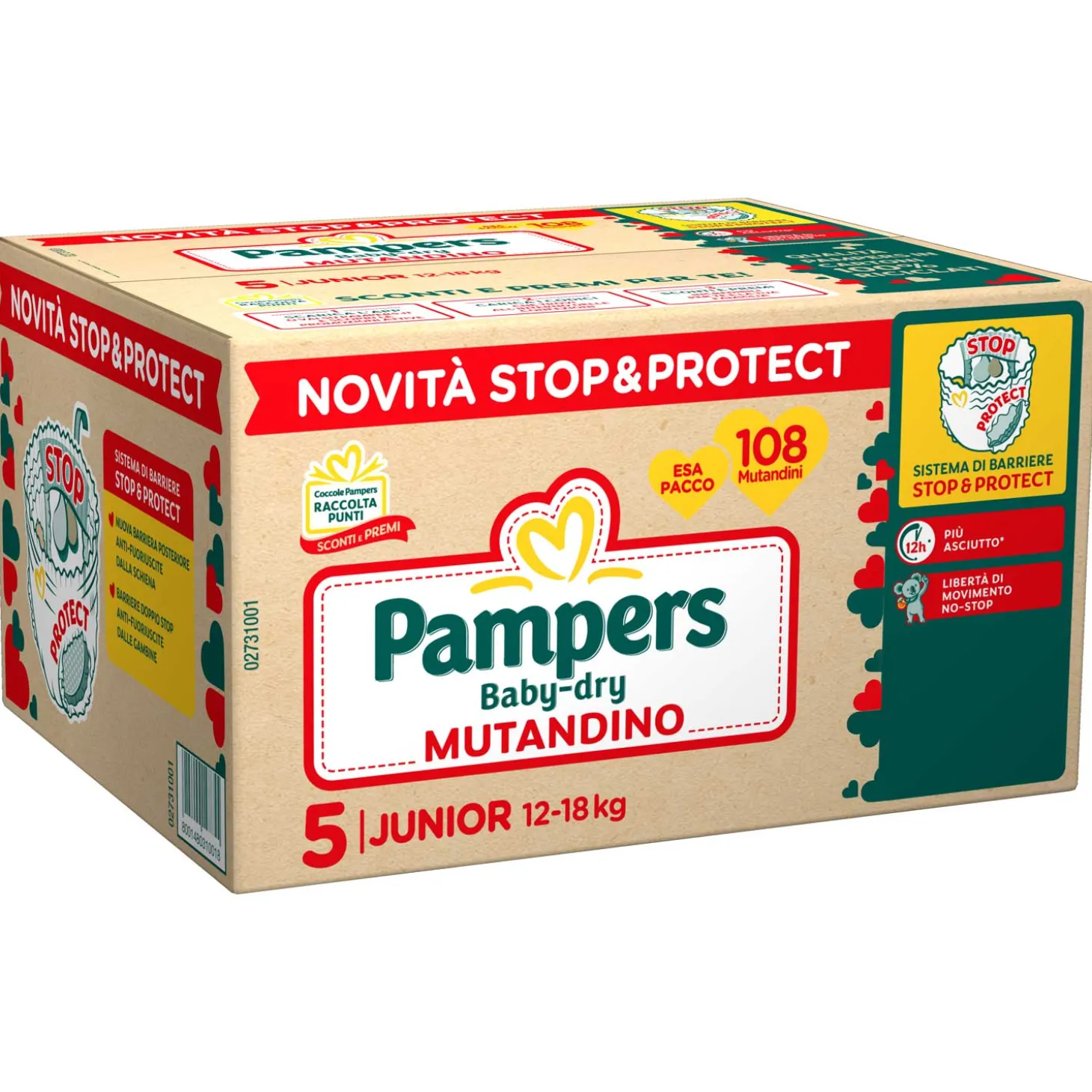Baby Dry Mutandina Esapack Junior 108 Pezzi Taglia 5
