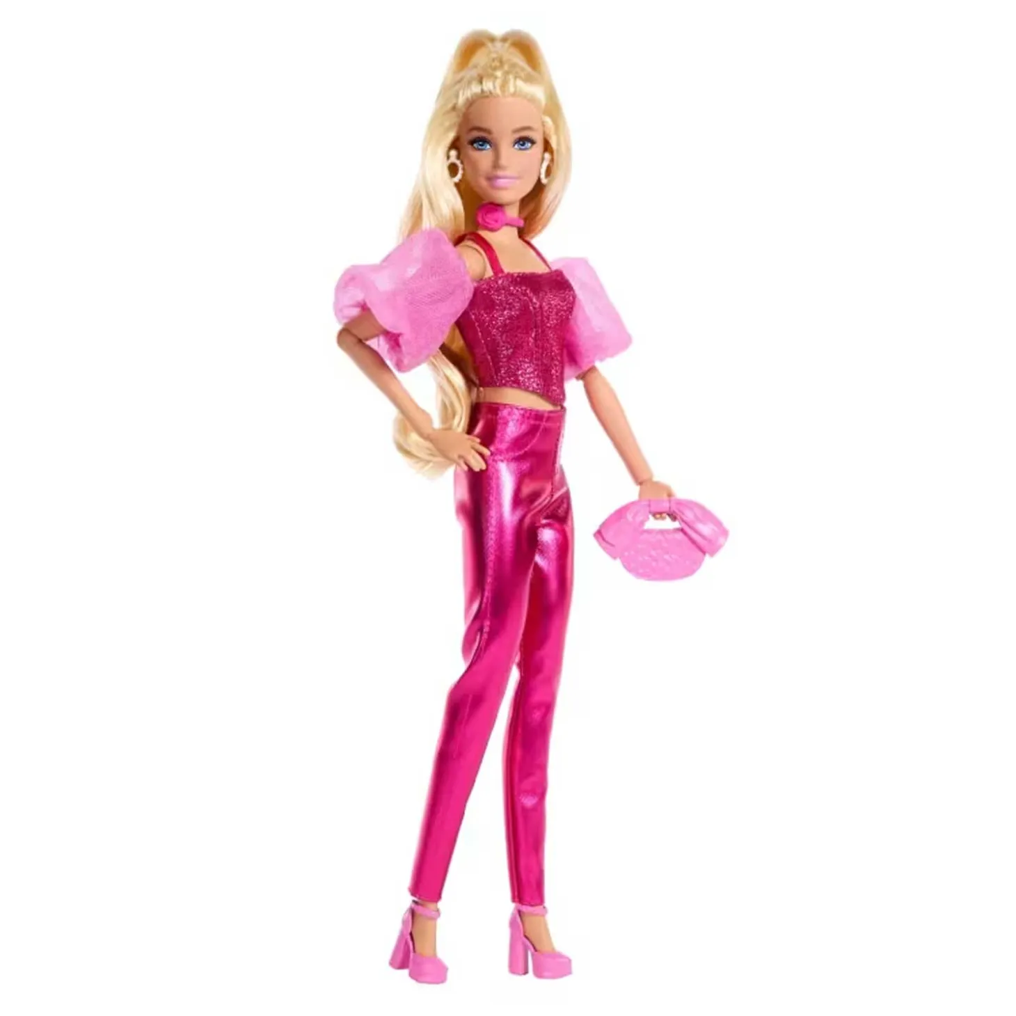 Barbie Fashionista Deluxe Metallic Bionda Con Vestito Rosa JFP40