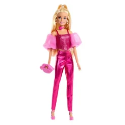 Barbie Fashionista Deluxe Metallic Bionda Con Vestito Rosa JFP40