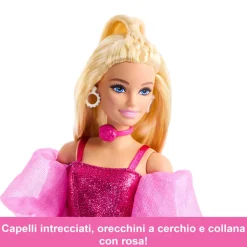Barbie Fashionista Deluxe Metallic Bionda Con Vestito Rosa JFP40