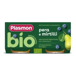 BIO Omogeneizzato Frutta Pera Mirtilli: Confezione 2x80 gr