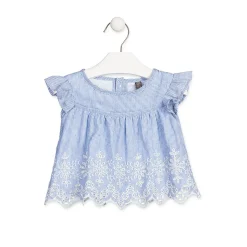 Completo Blusa e Gonna in Pizzo Sangallo Baby Bambina