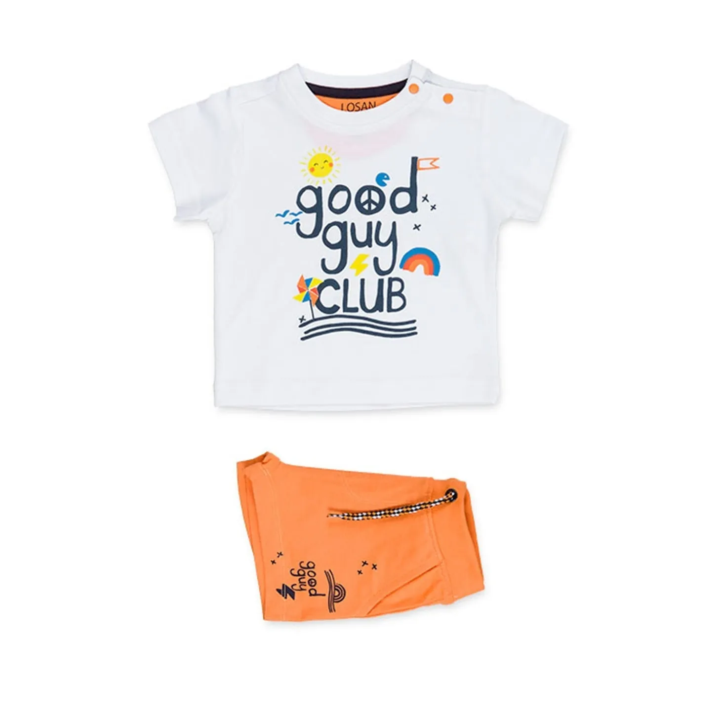 Completo Maglietta e Bermuda Arancioni Baby Bambino
