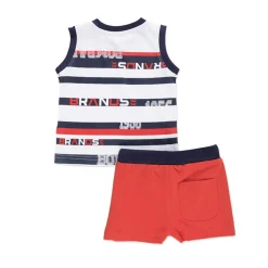 Completo Newborn Bimbo Maglietta a Righe e Bermuda