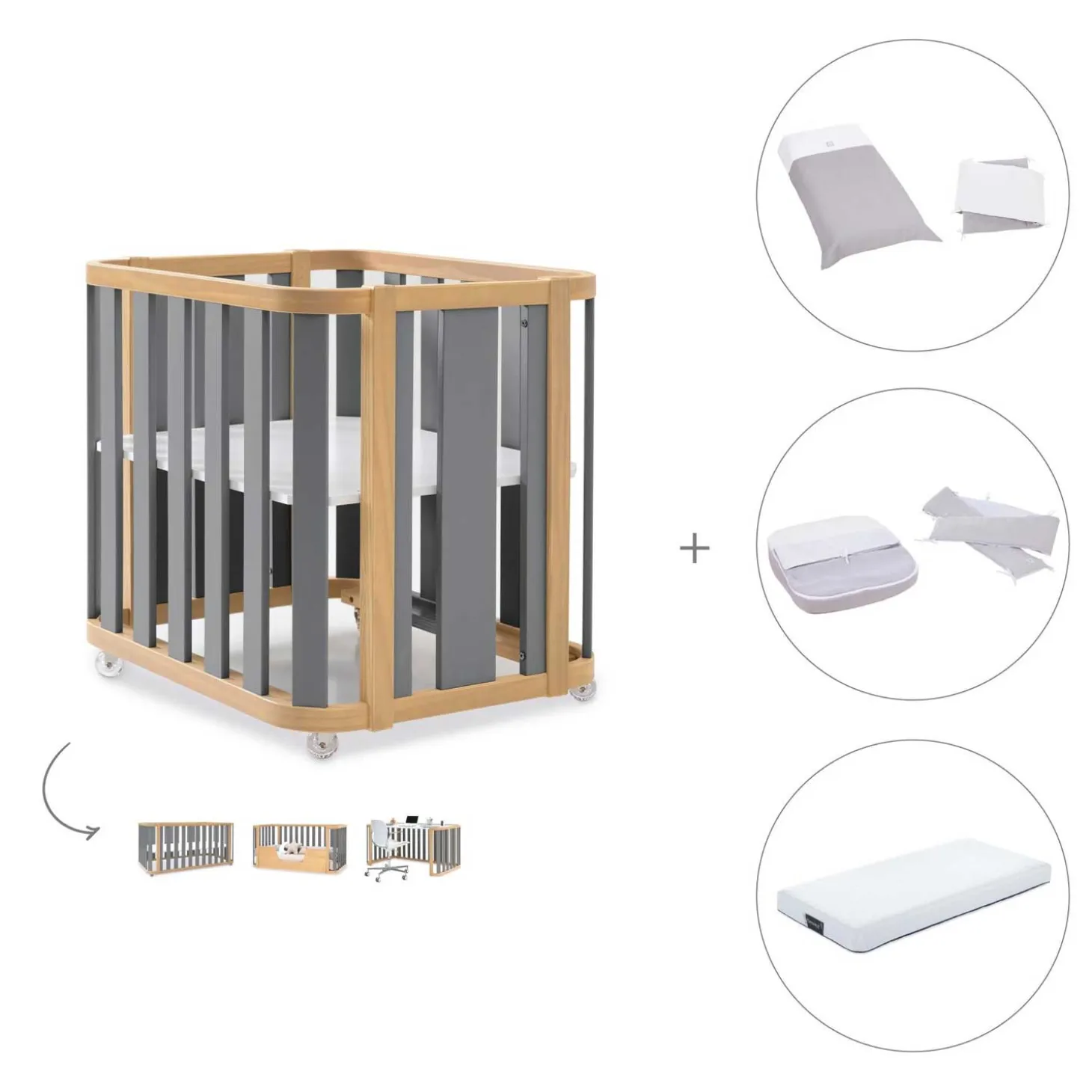 Crea Plus 3 Pack 4in1 + Materasso + Tessile