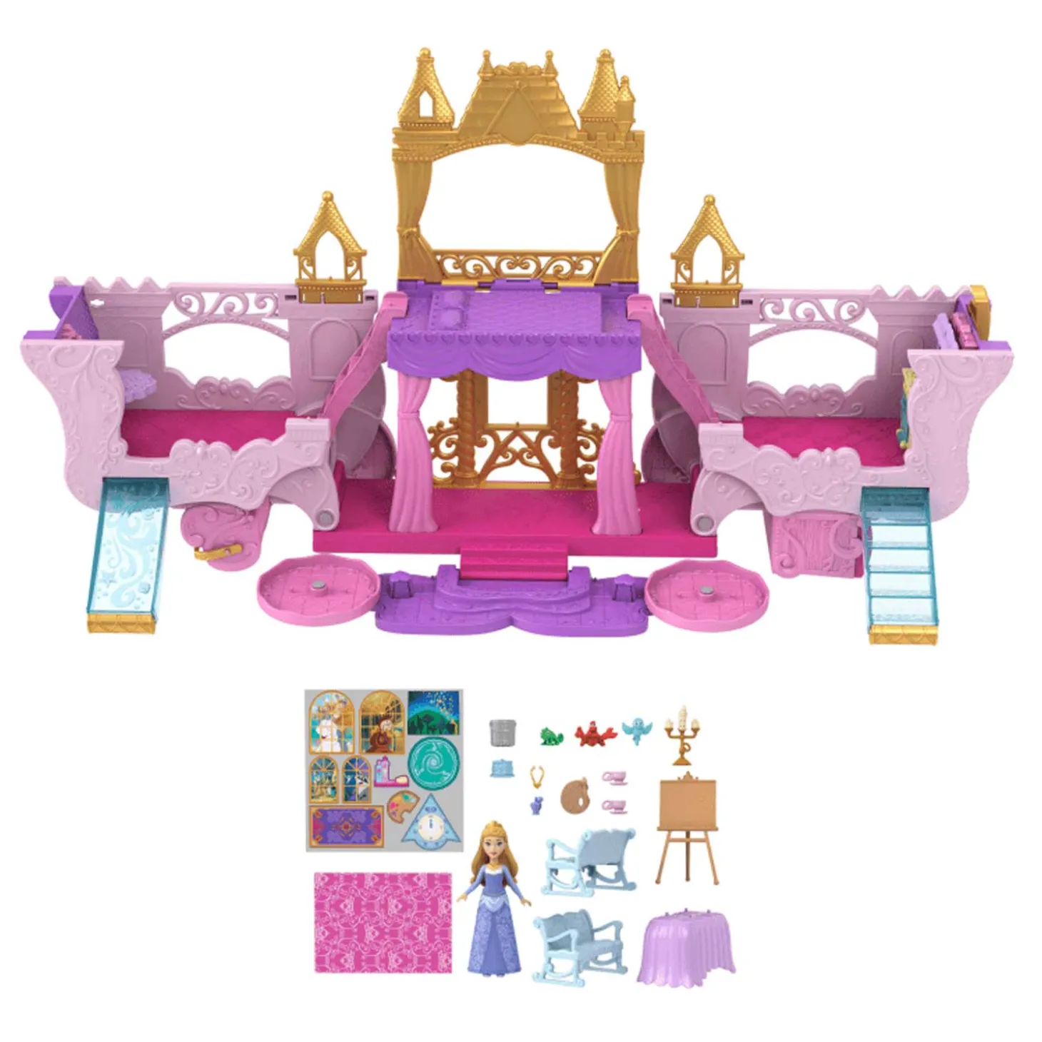 Disney Princess Playset 2in1: Castello Con Carrozza HWX17