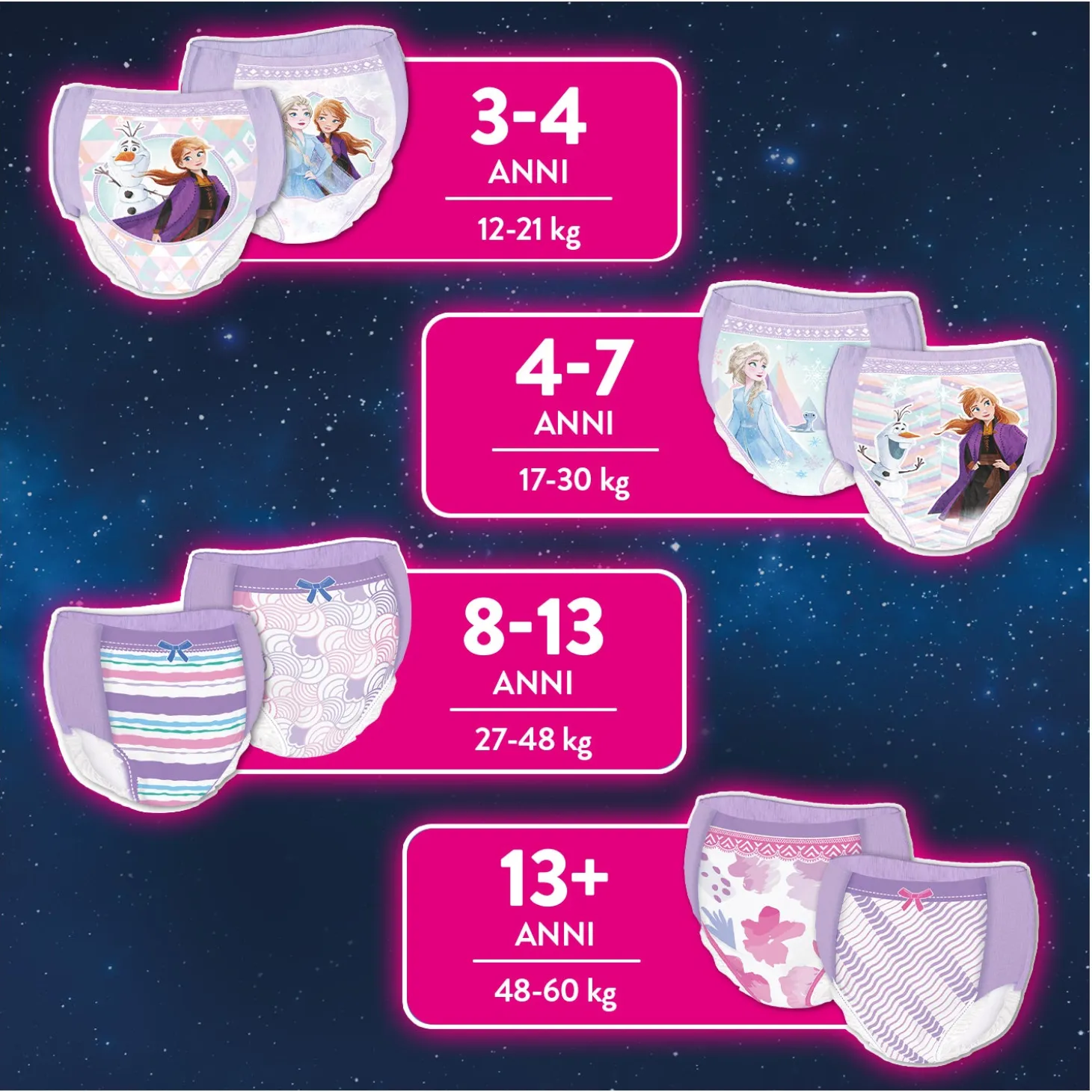 DryNites Mutandine per femmine taglia 4 7 (10 pz)