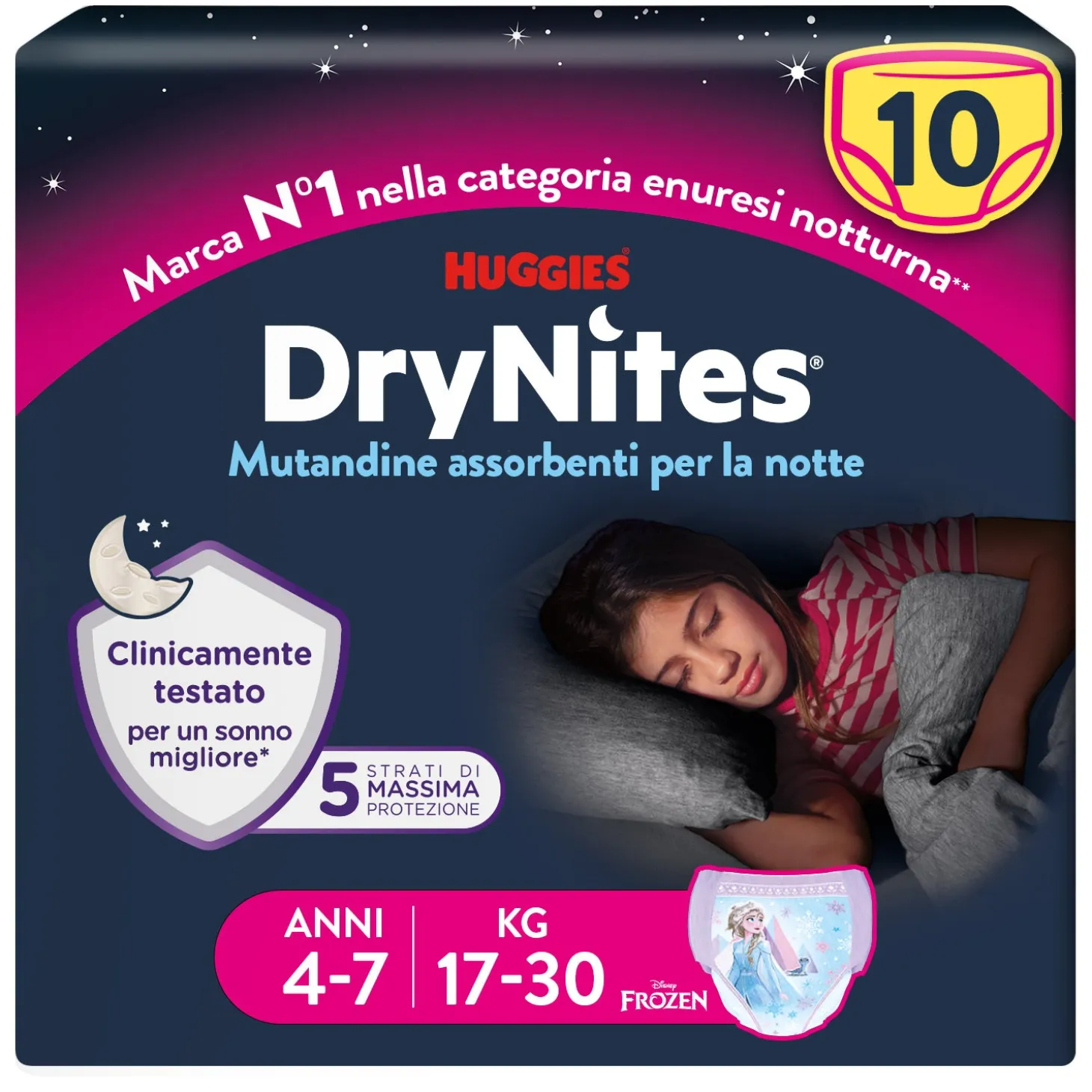 DryNites Mutandine per femmine taglia 4 7 (10 pz)