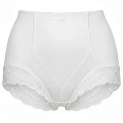 Guaina Post Parto Con Inserti In Pizzo Bianco