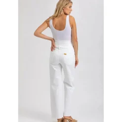 Jeans Premaman Bianchi a Gamba Larga