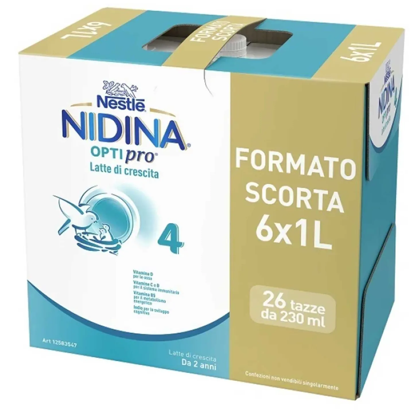 Latte Nidina Crescita 4: Confezione 6x1000 ML