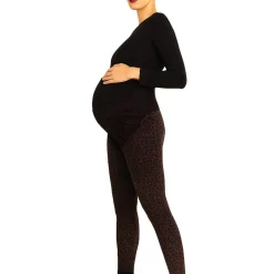 Leggings Premaman Leo Tabacco Con Fascia Di Sostegno