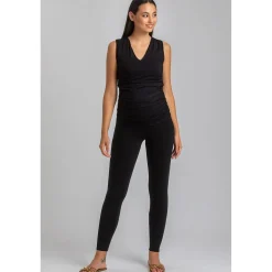 Leggings Premaman Neri in Morbido Jersey di Bambù