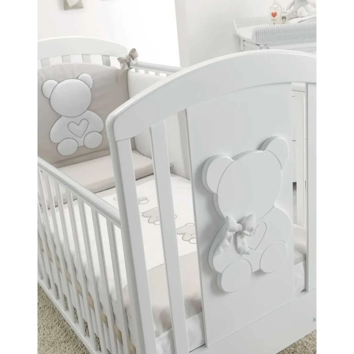 Lettino Funky Con Decoro Orsetto Bianco