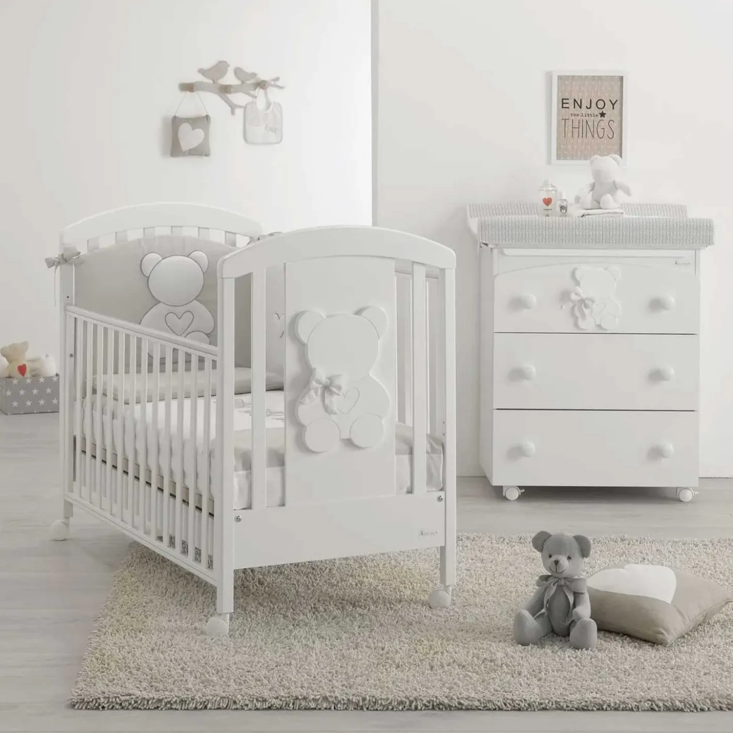 Lettino Funky Con Decoro Orsetto Bianco