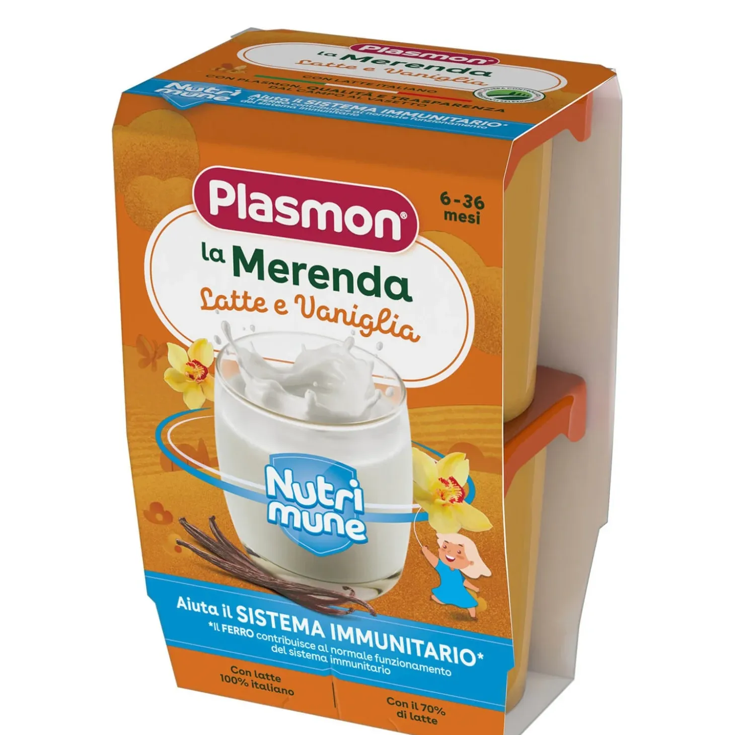 Merenda Latte Vaniglia: Confezione 2x120 gr