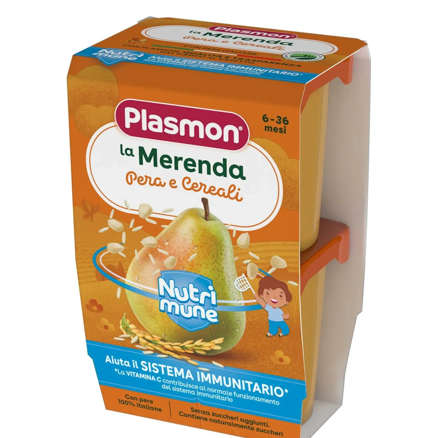 Merenda Nutrimune Pera Cereali: Confezione 2x120 gr