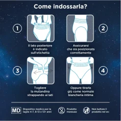 Mutandine Assorbenti Drynites Boy 4/7anni 17/30 Kg: Confezione 10 Pz