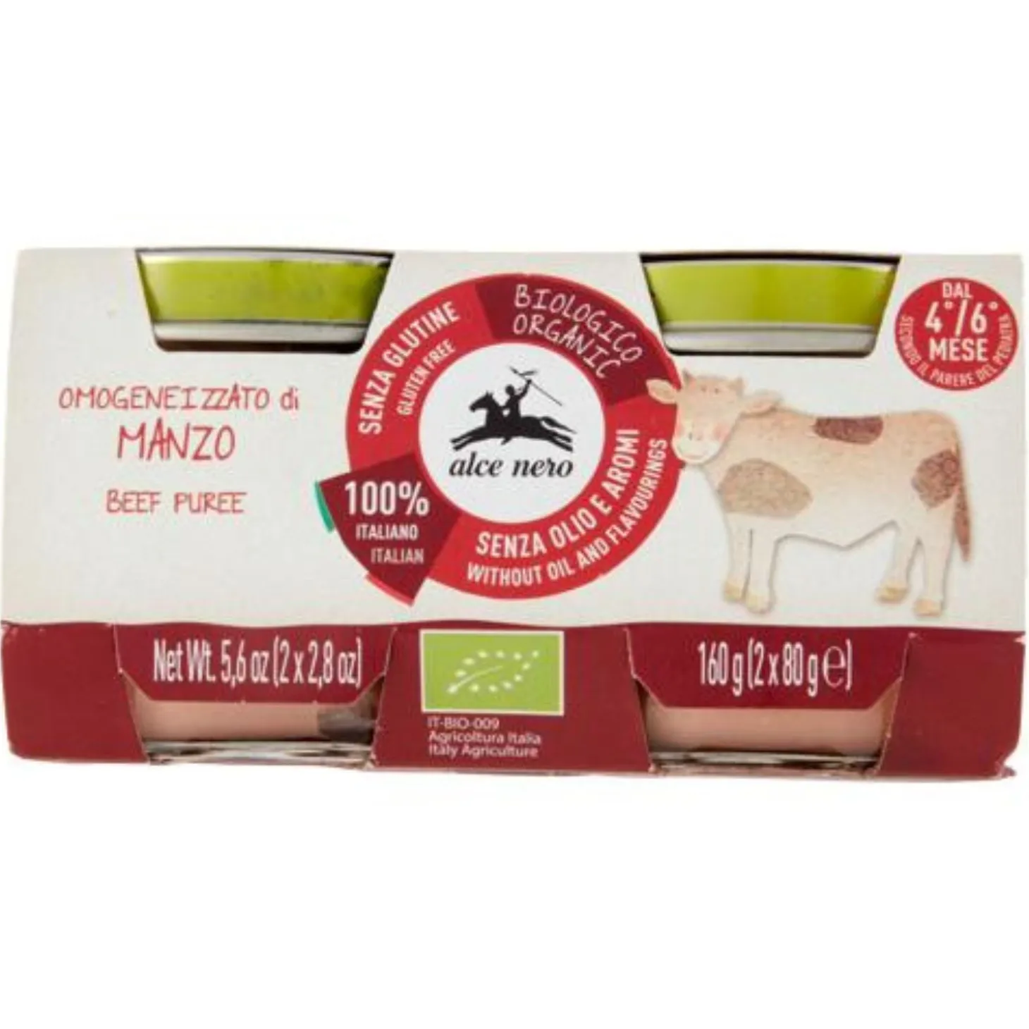 Omogeneizzato Biologico Carne: Confezione 2x80 gr