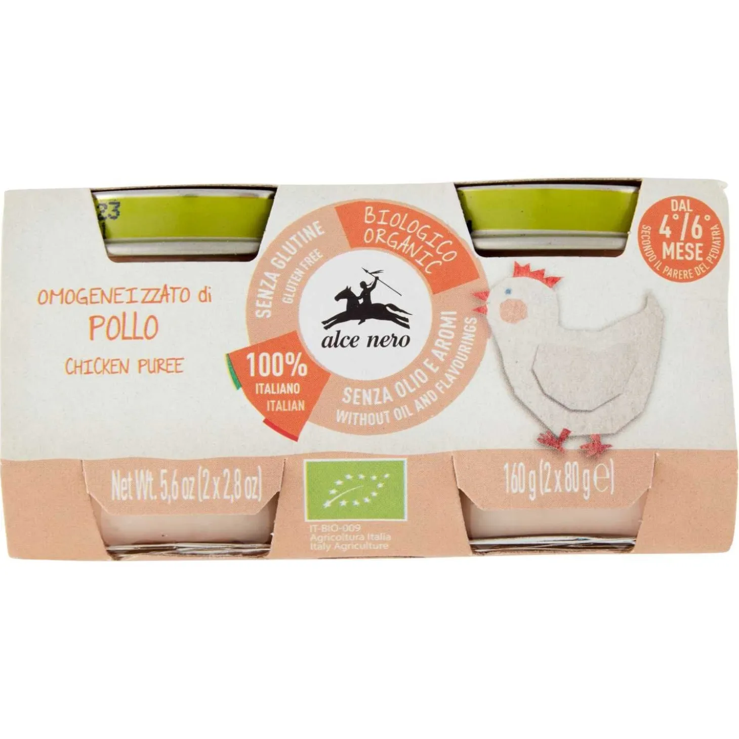 Omogeneizzato Biologico Carne: Confezione 2x80 gr