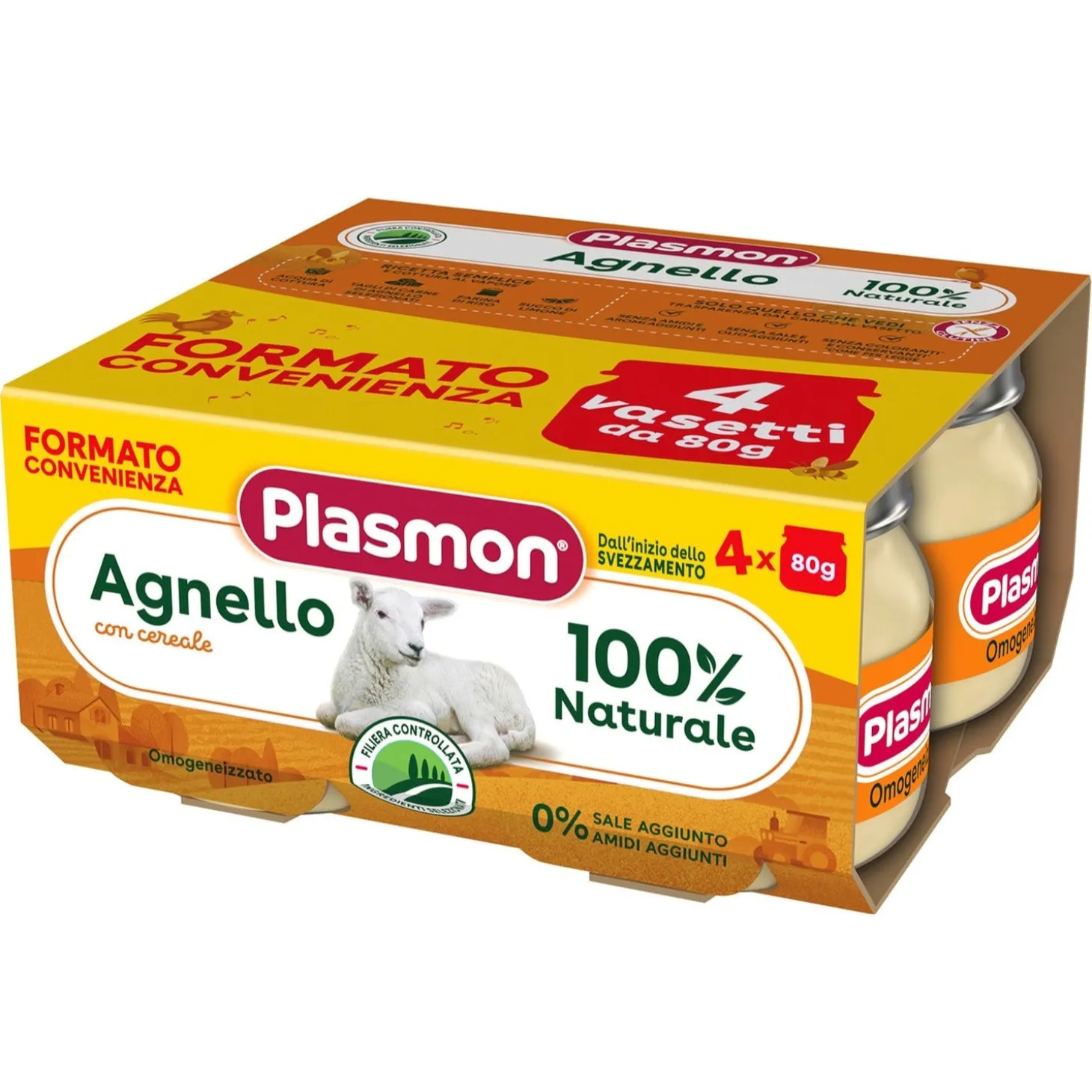 Omogeneizzato Carne Agnello: Confezione 4x80 gr