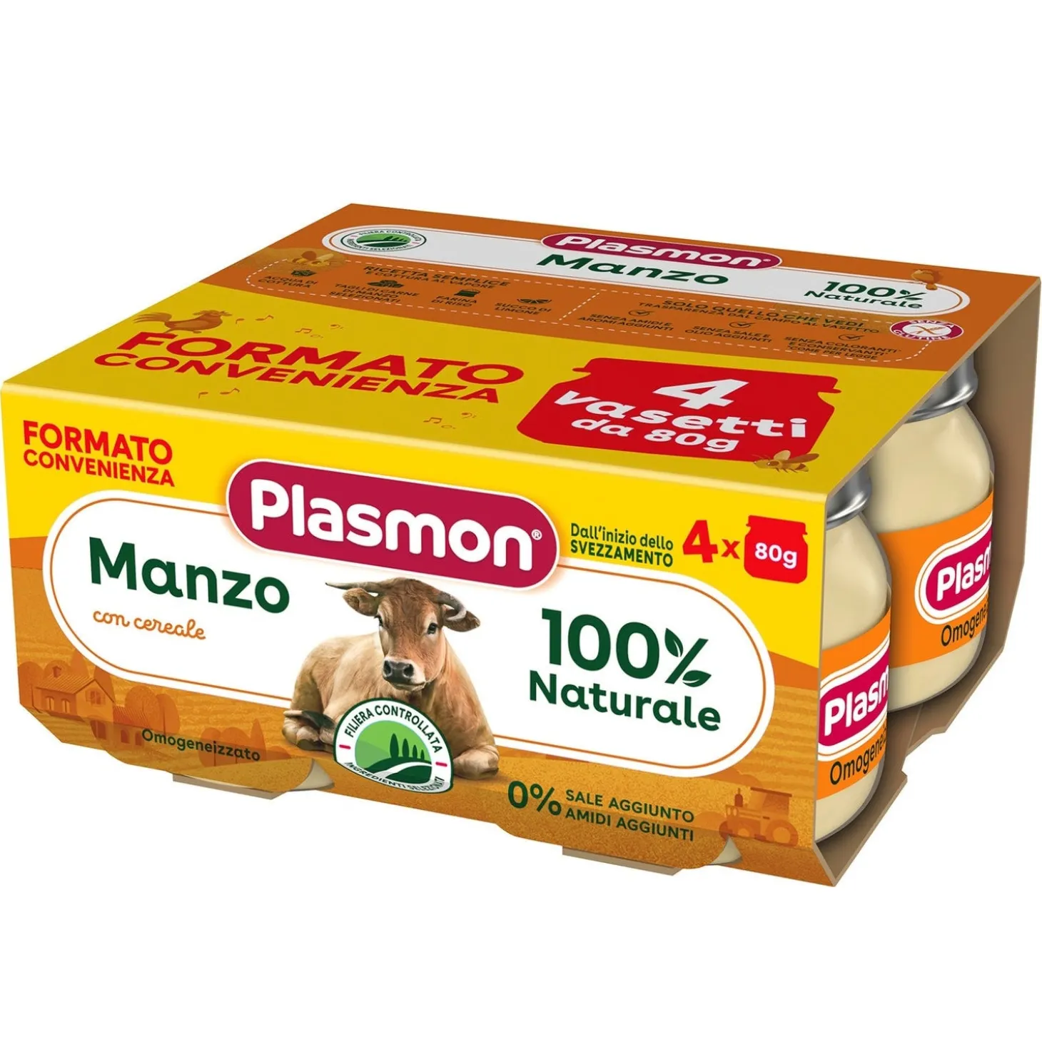 Omogeneizzato Carne Manzo: Confezione 4x80 gr