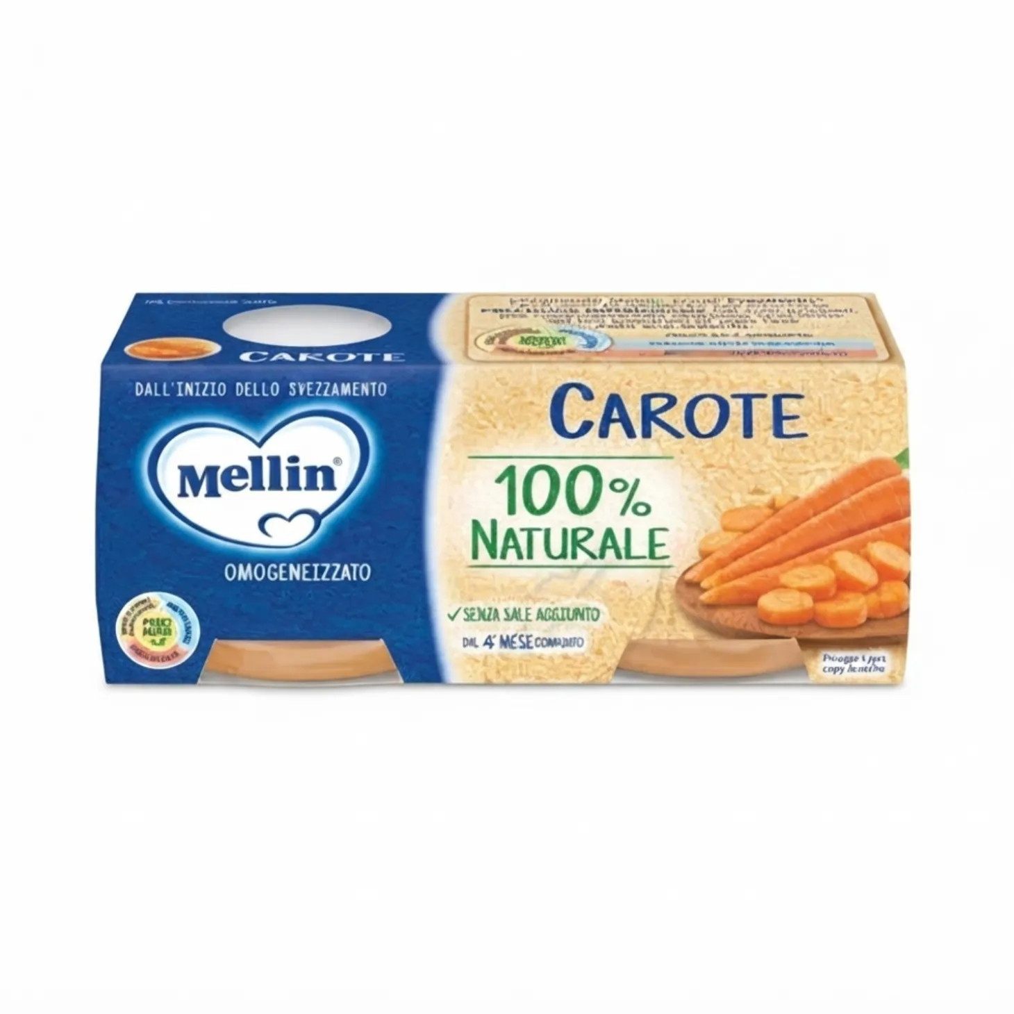 Omogeneizzato Carote: Confezione 2x80gr