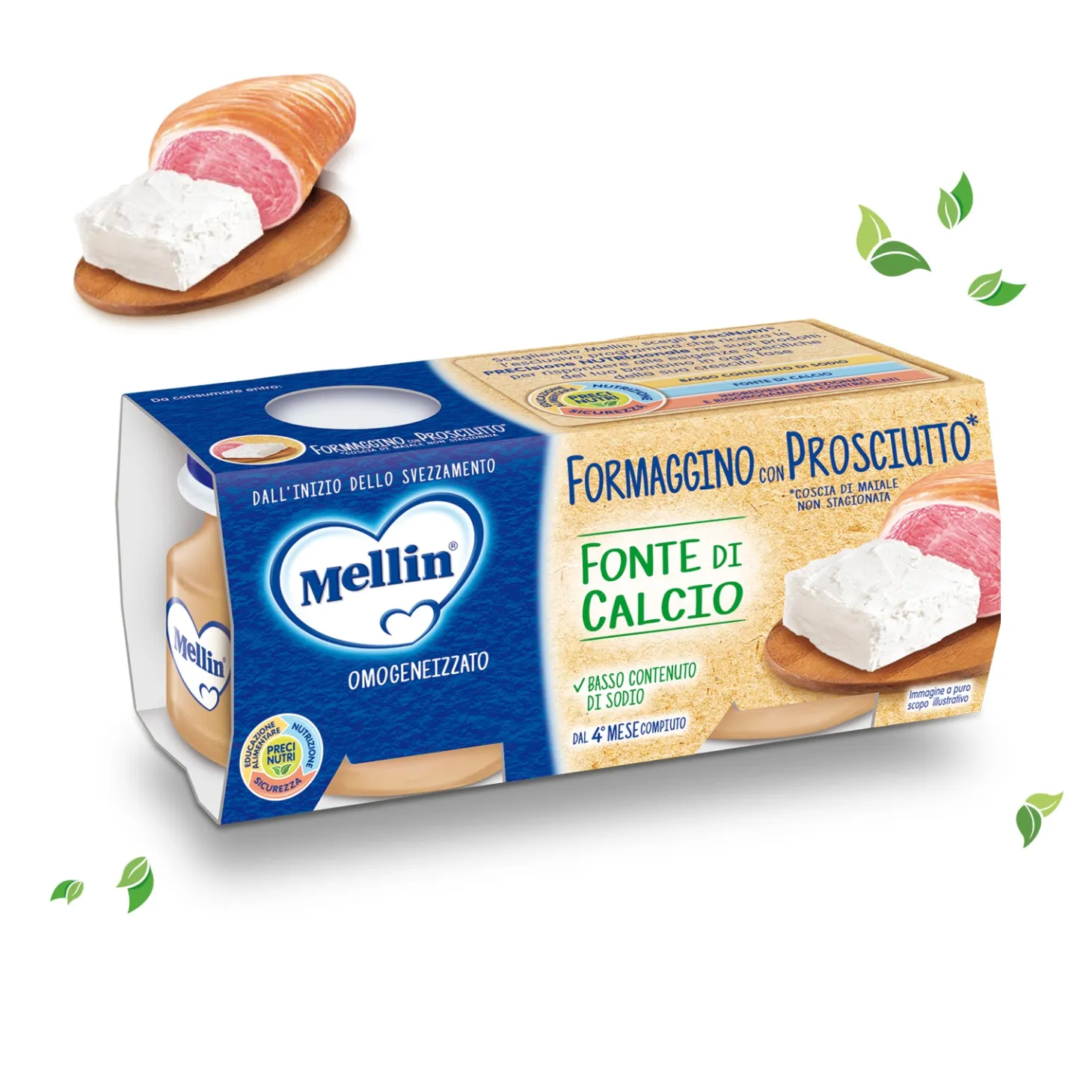 Omogeneizzato Formaggino Prosciutto: Confezione 2x80 gr