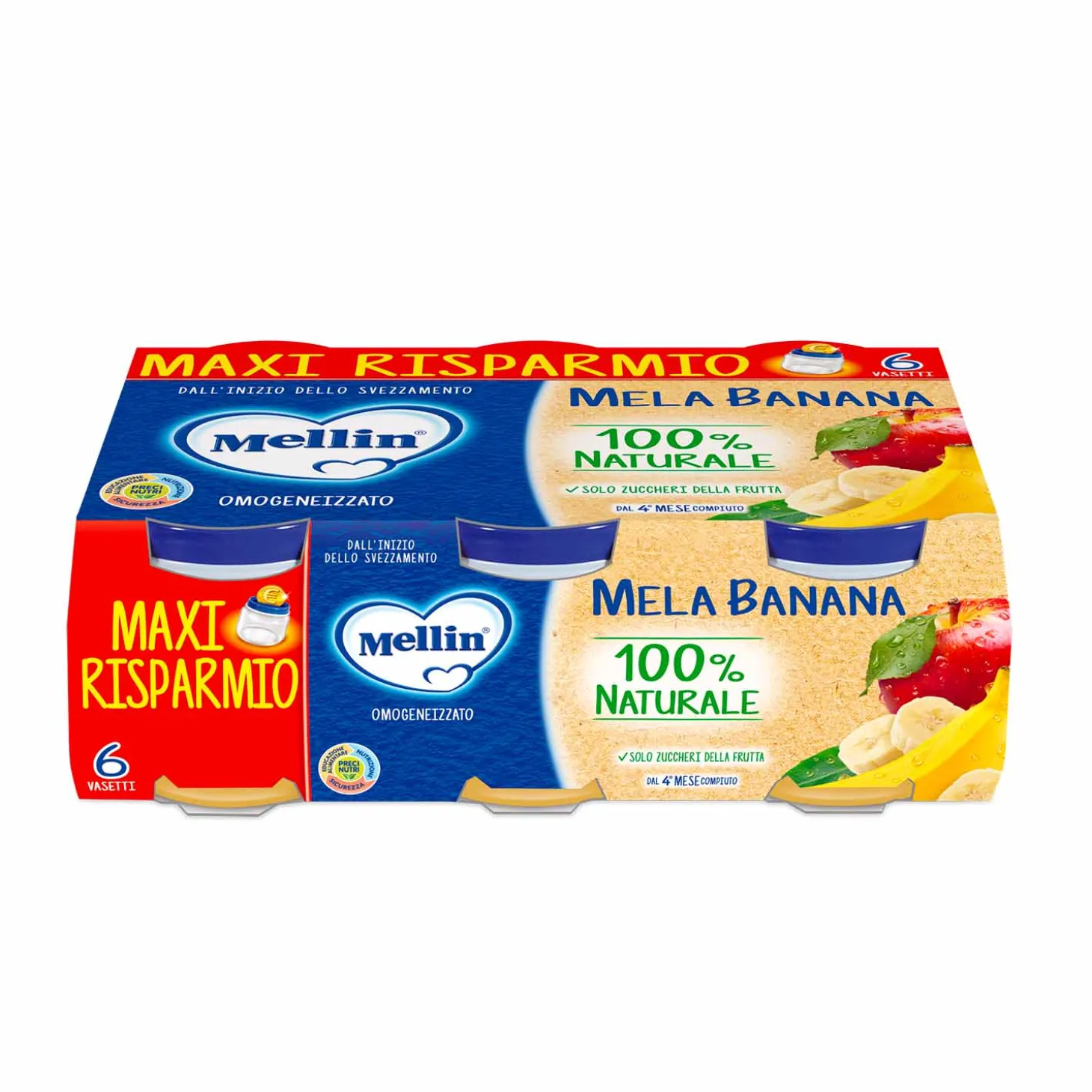 Omogeneizzato Frutta Mela e banana 6x100 gr