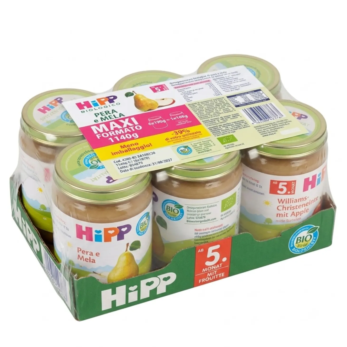 Omogeneizzato Pera e Mela 6x190g Multipack