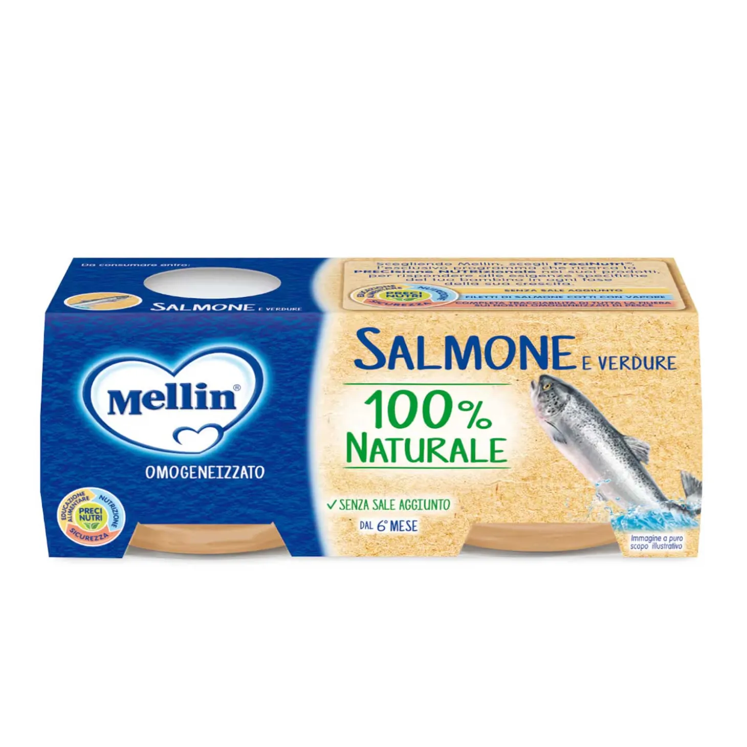 Omogeneizzato Pesce Salmone: Confezione 2x80gr