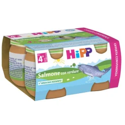 Omogeneizzato Pesce Salmone Con Verdure: Confezione 4x80 gr