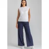 Pantaloni Premaman a Gamba Larga Blu