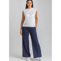 Pantaloni Premaman a Gamba Larga Blu