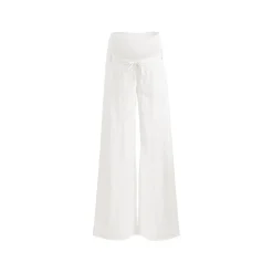 Pantaloni Premaman in Lino Bianchi