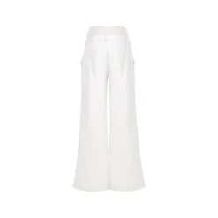 Pantaloni Premaman in Lino Bianchi