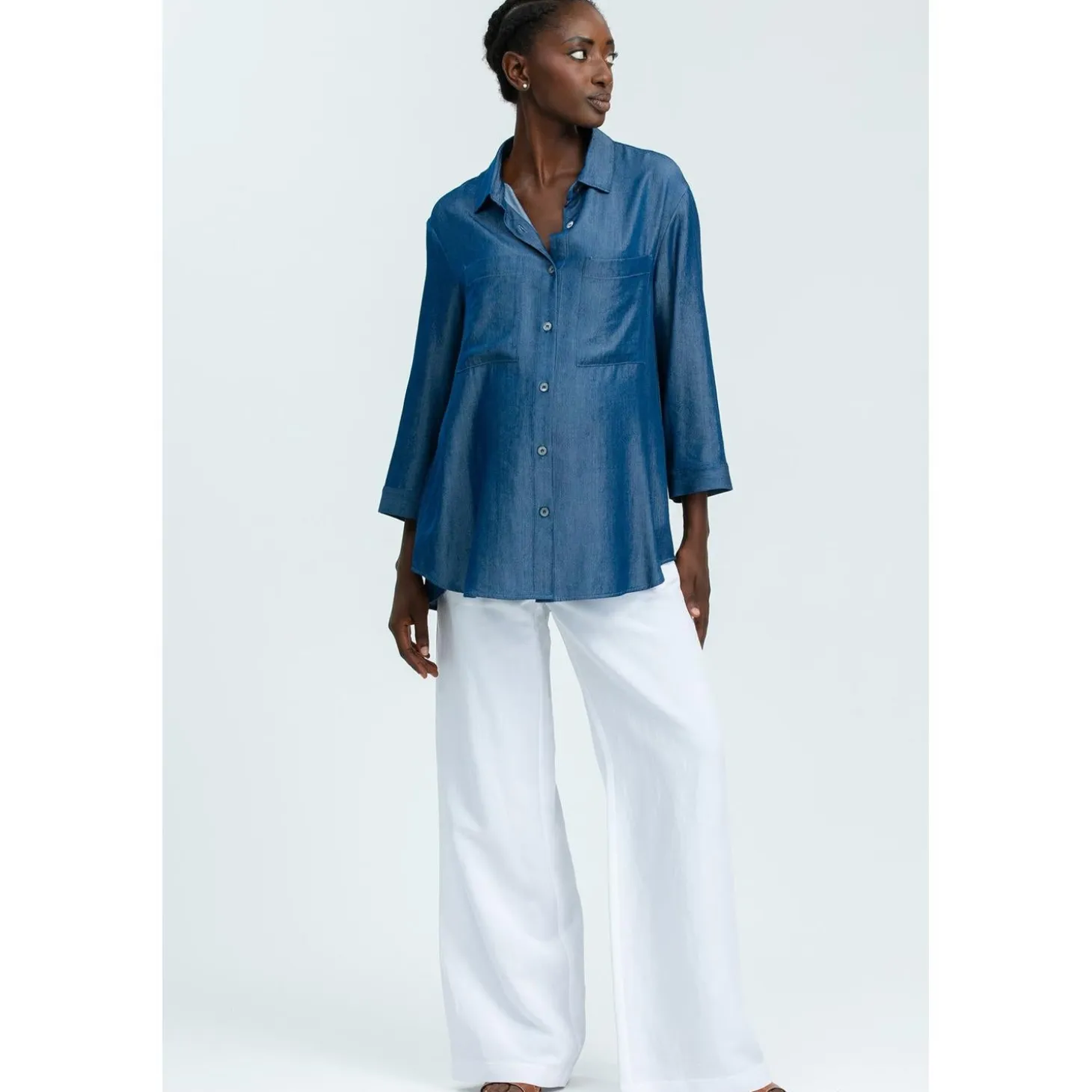 Pantaloni Premaman in Lino Bianchi