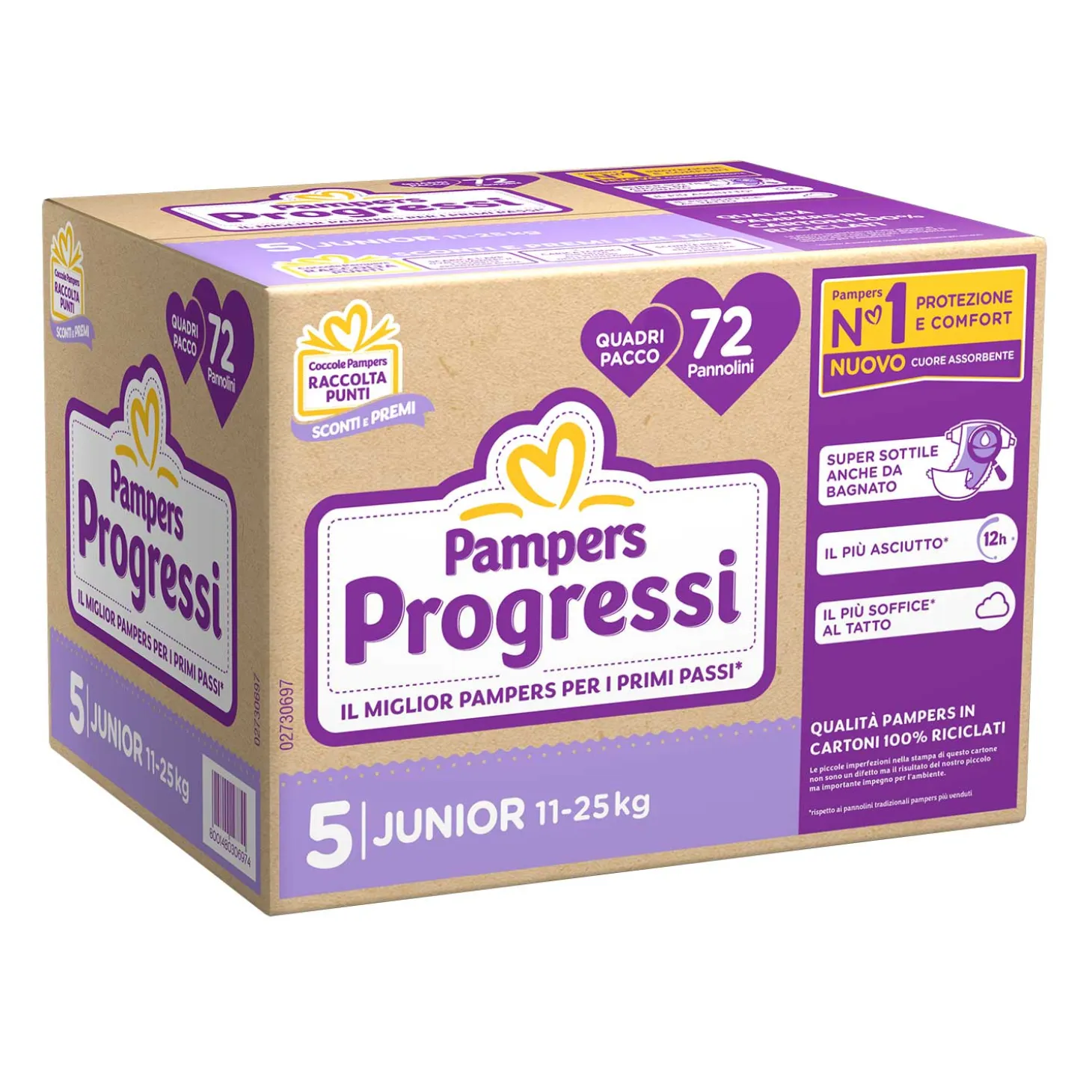 Progressi Quadripack Taglia 5 Junior 72pz
