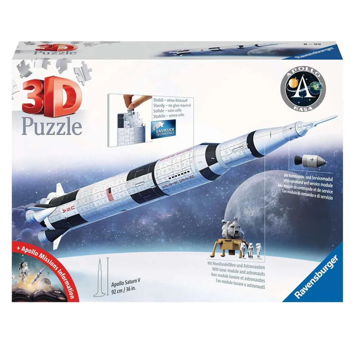 Puzzle 3D Maxi Apollo Saturn V Rocket 440pz