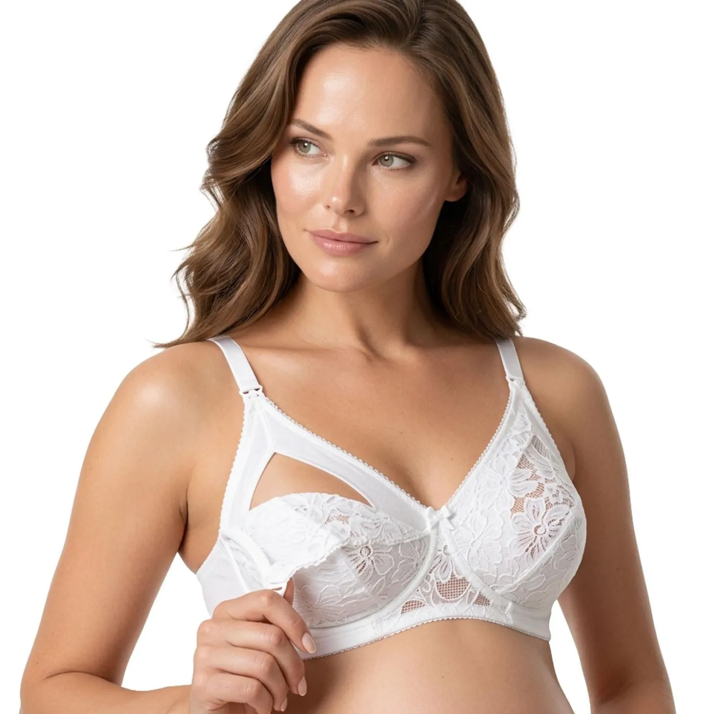 Reggiseno Allattamento Con Pizzo Rebrodè Coppa C Bianco