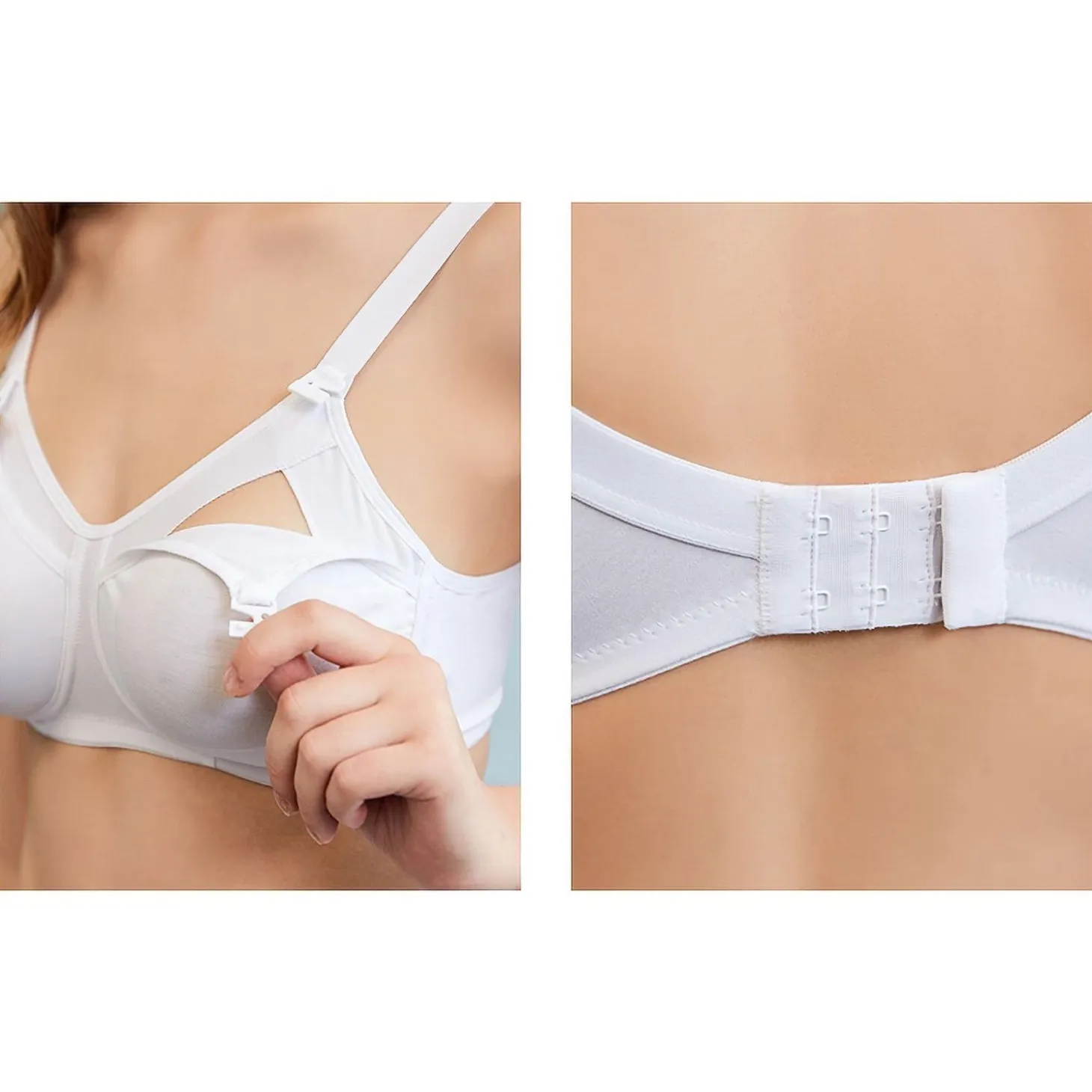 Reggiseno Allattamento Cotone Preformato Coppa C Bianco