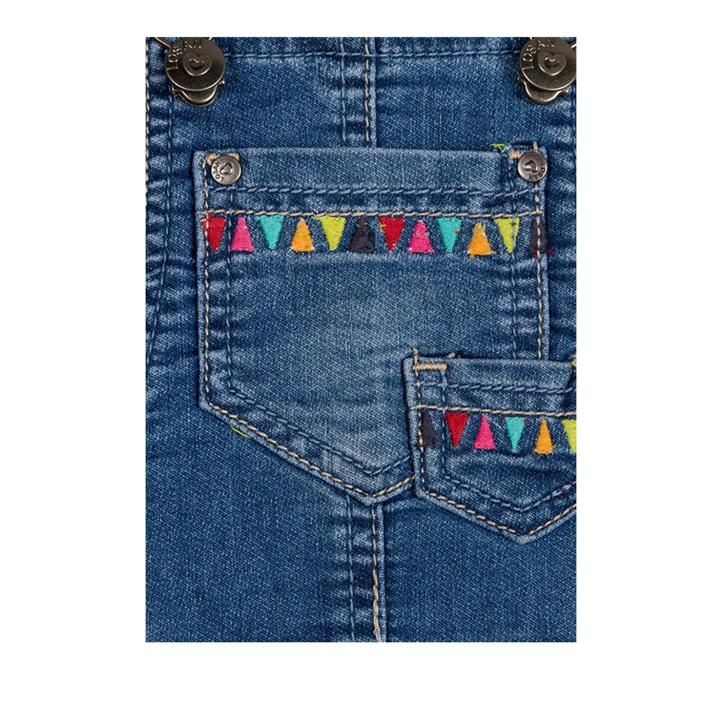 Salopette di Jeans Stile Etnico Bambina Junior