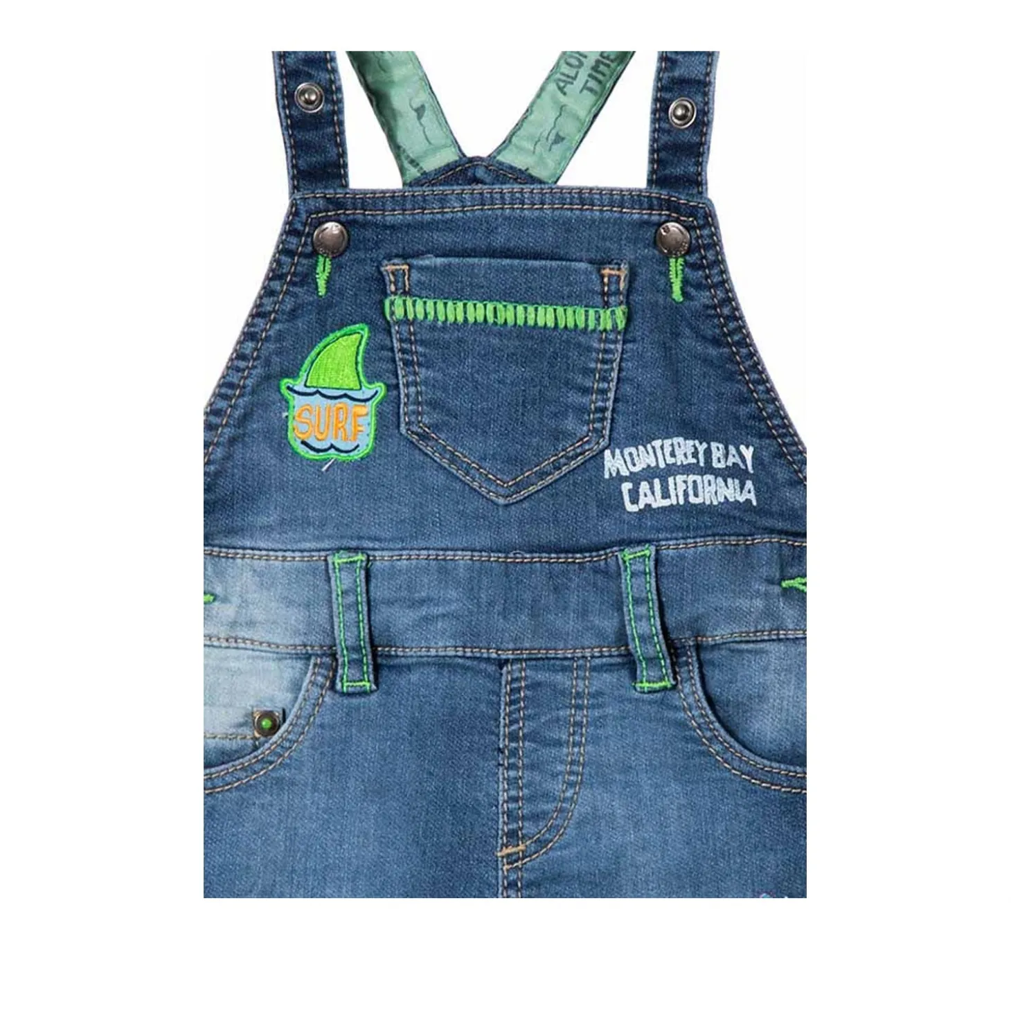 Salopette in Felpa effetto Jeans Baby Bambino
