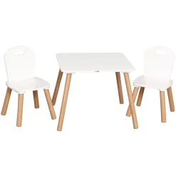 Set tavolo in legno con 2 sedie
