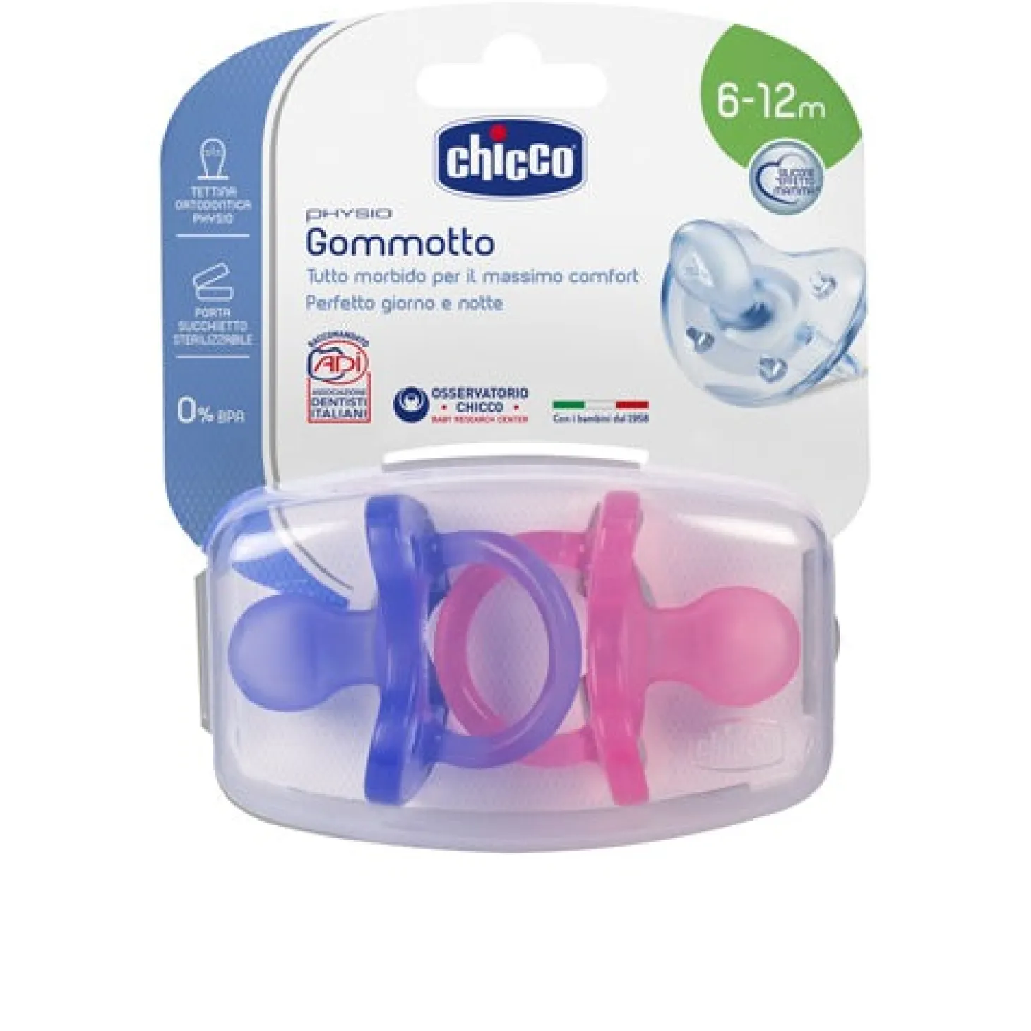 Succhietto Gommotto Physio Soft in Silicone 2pz