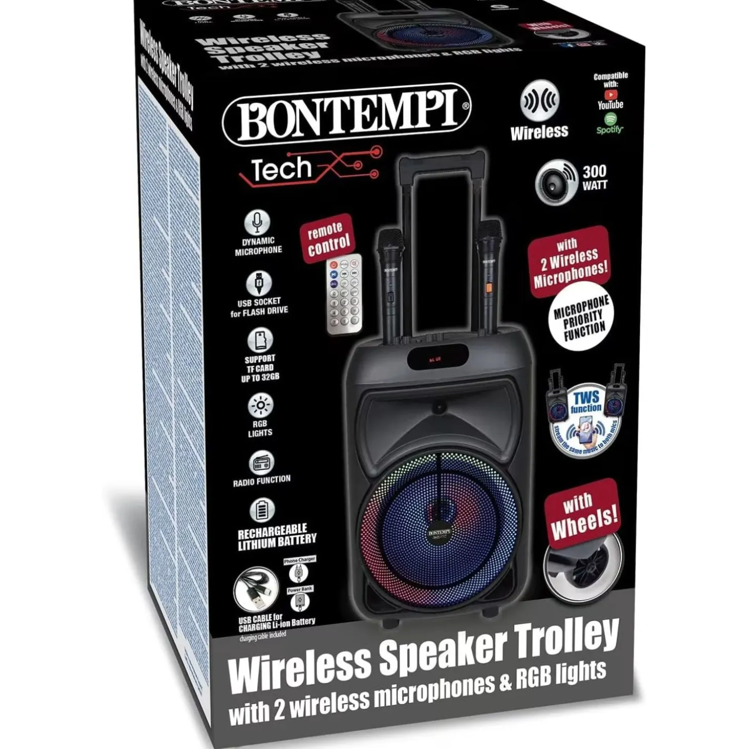 Trolley Pro Amplificatore Wireless Con 2 Microfoni 04 1090