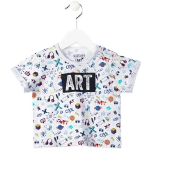 T shirt Baby Bimbo Manica Corta Stampe Colore Bianco