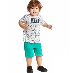 T shirt Baby Bimbo Manica Corta Stampe Colore Bianco