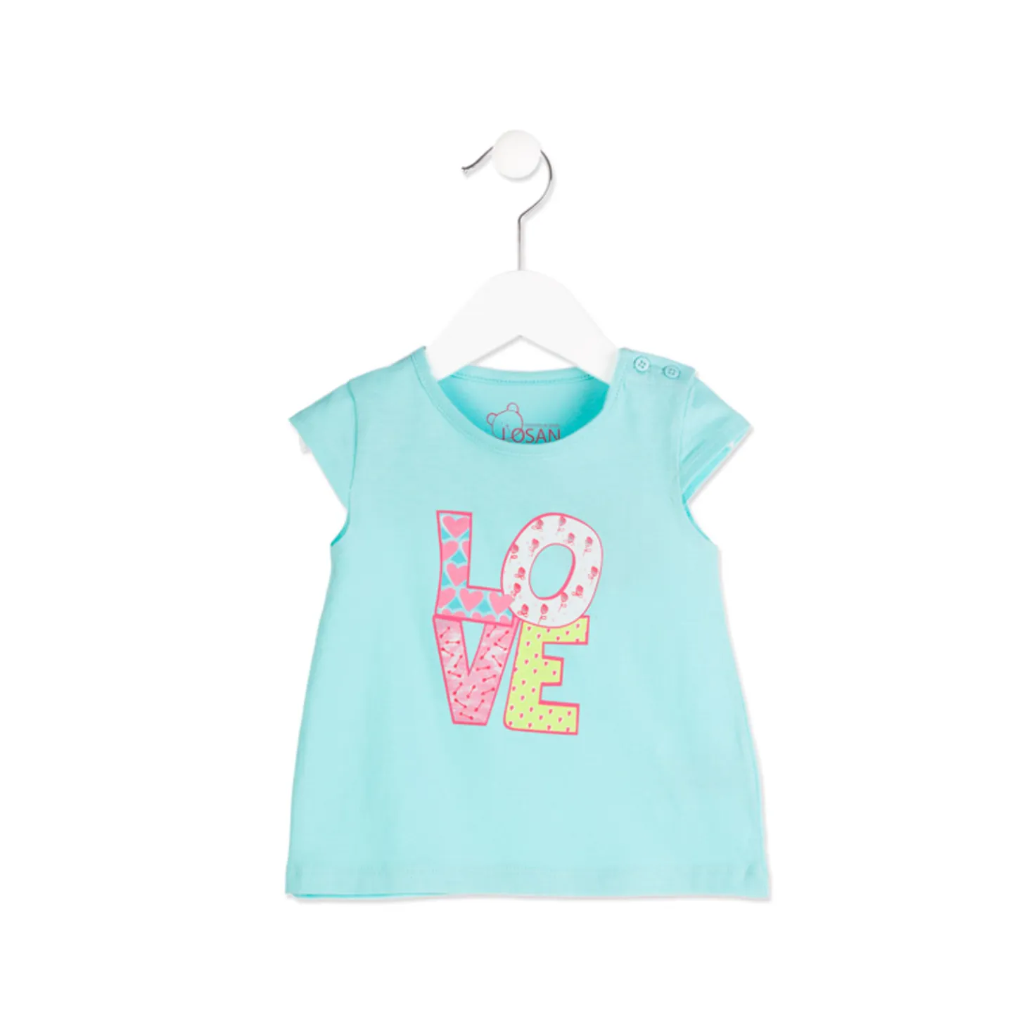 T shirt Smanicata Baby Bimba Stampata Verde Acqua ULTIMA TAGLIA 3