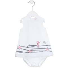Vestitino Bimba Neonata Colore Bianco + Culotte ULTIMA TAGLIA 0 1 MESI
